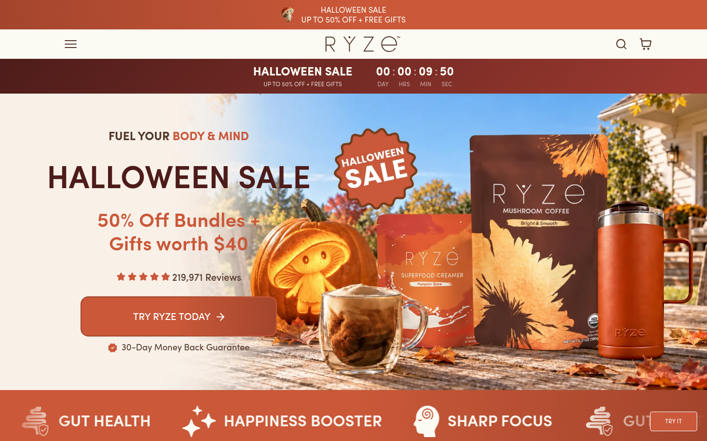 ryzesuperfoods.com home page