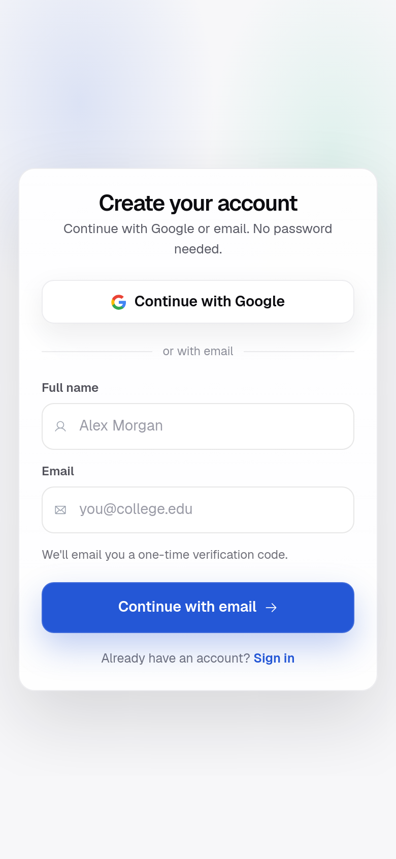 Sign Up
