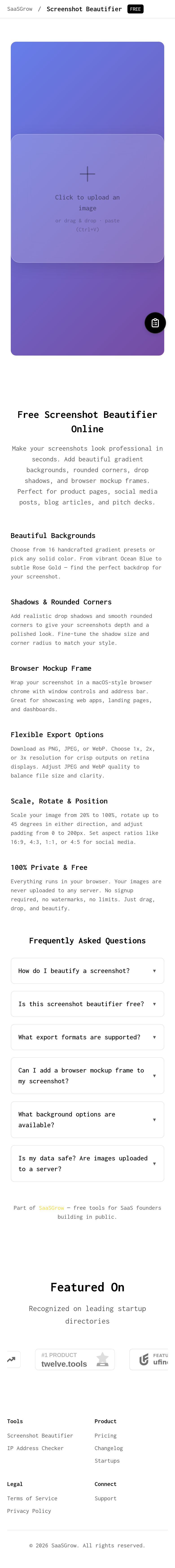 Features section of saasgrow.app