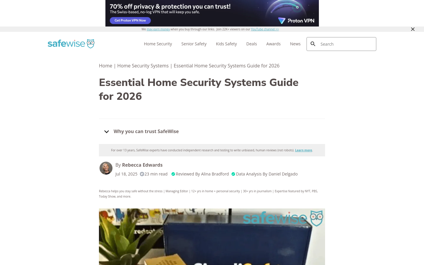 safewise.com home page