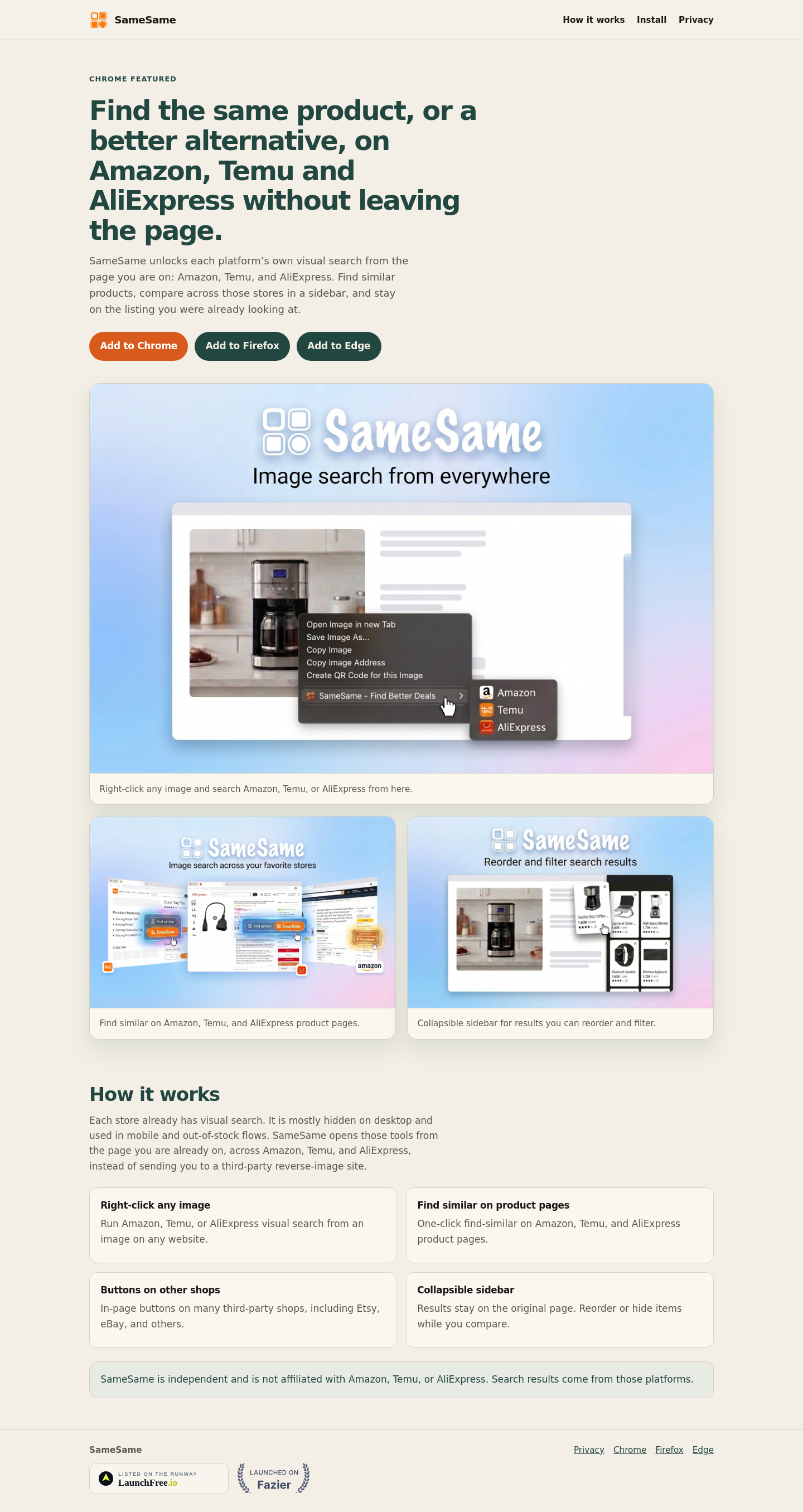 samesame.fgiust.com — Hero + Features