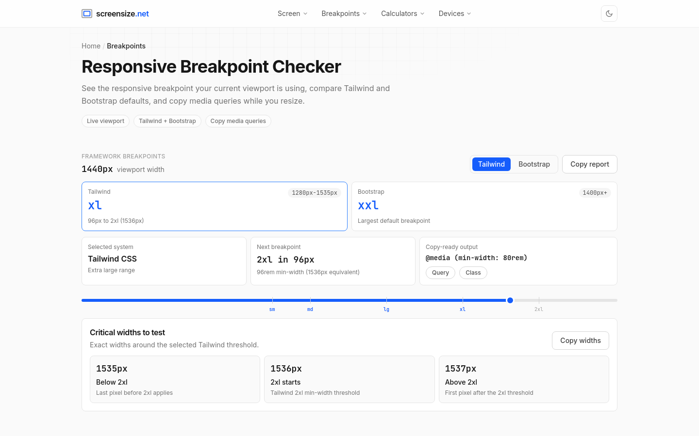 Captured Responsive Breakpoints