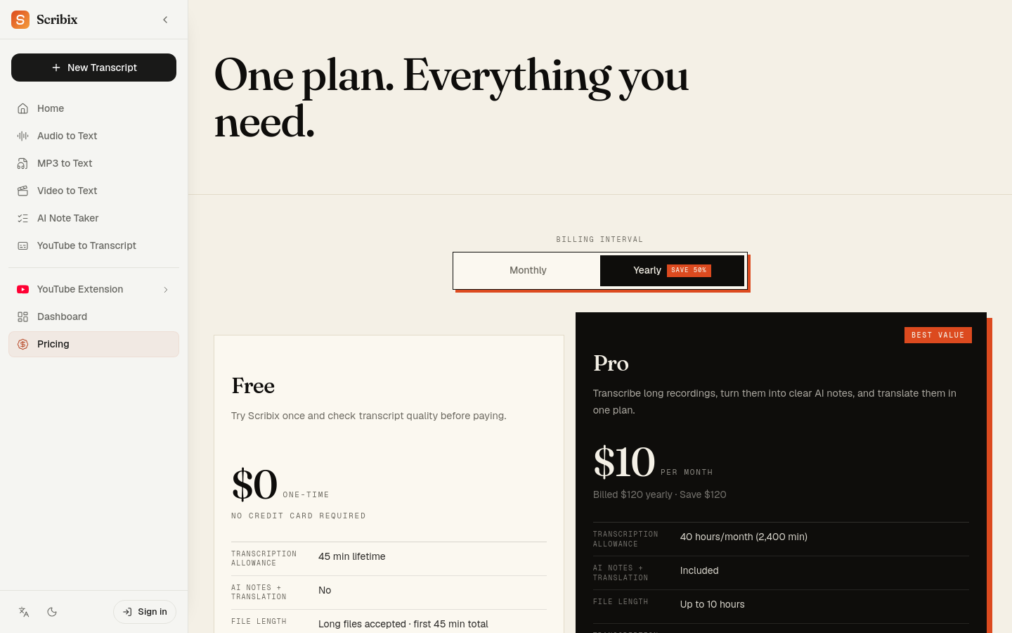 Pricing