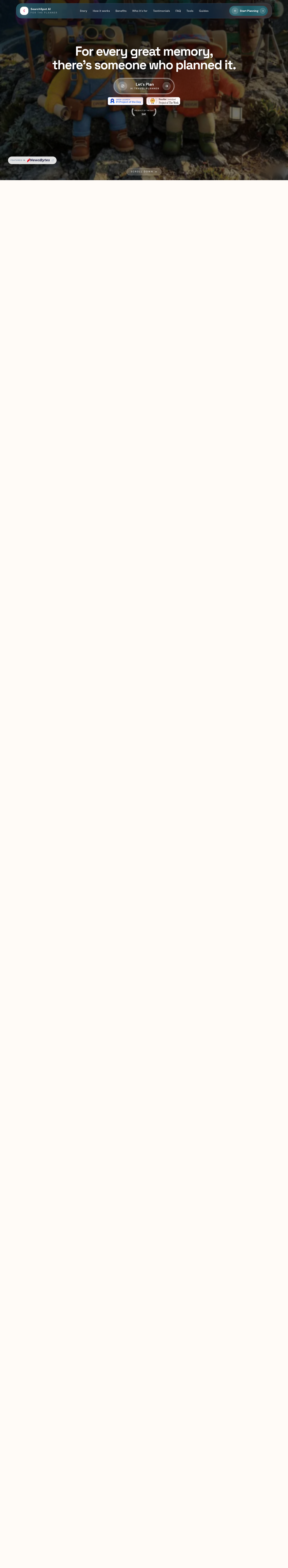 Nav section of searchspot.ai