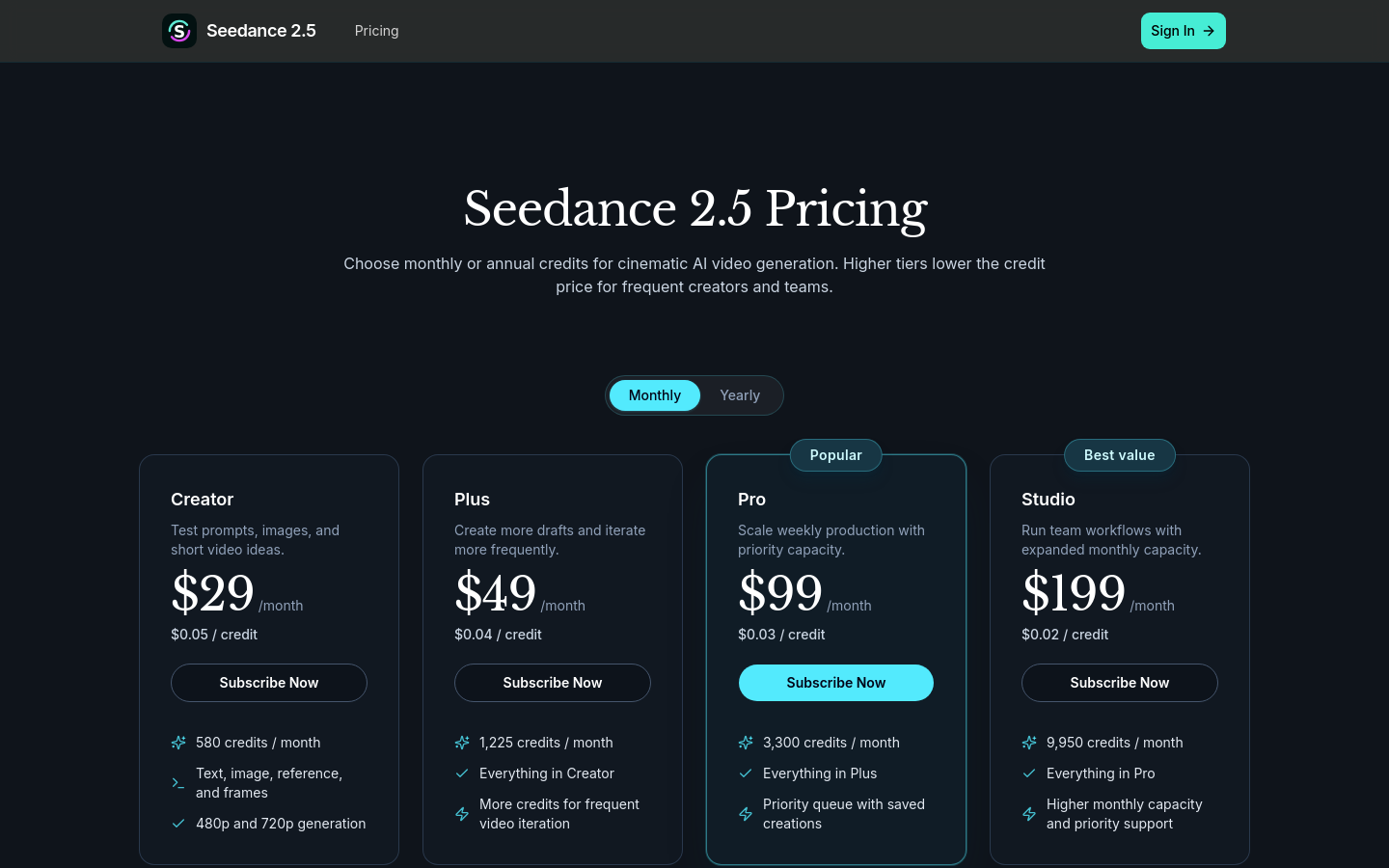 Pricing