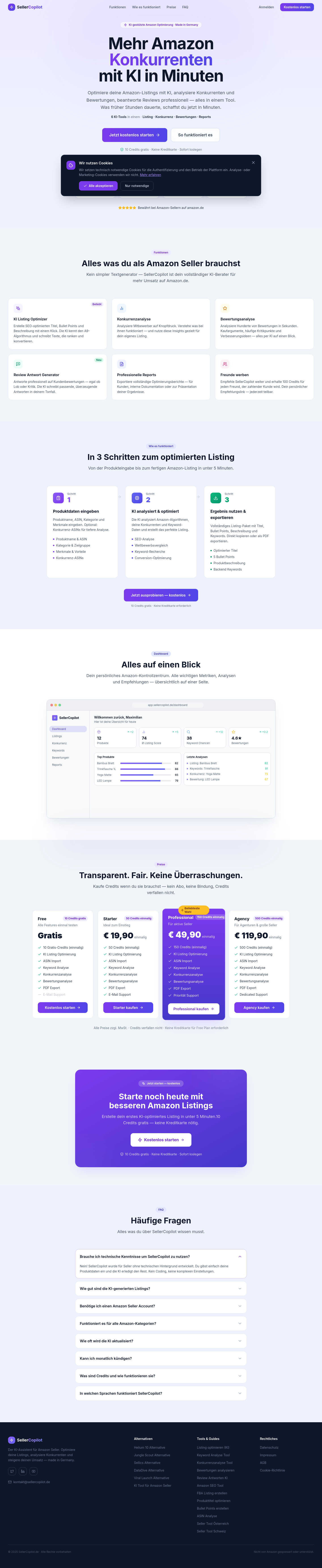 Nav section of sellercopilot.de