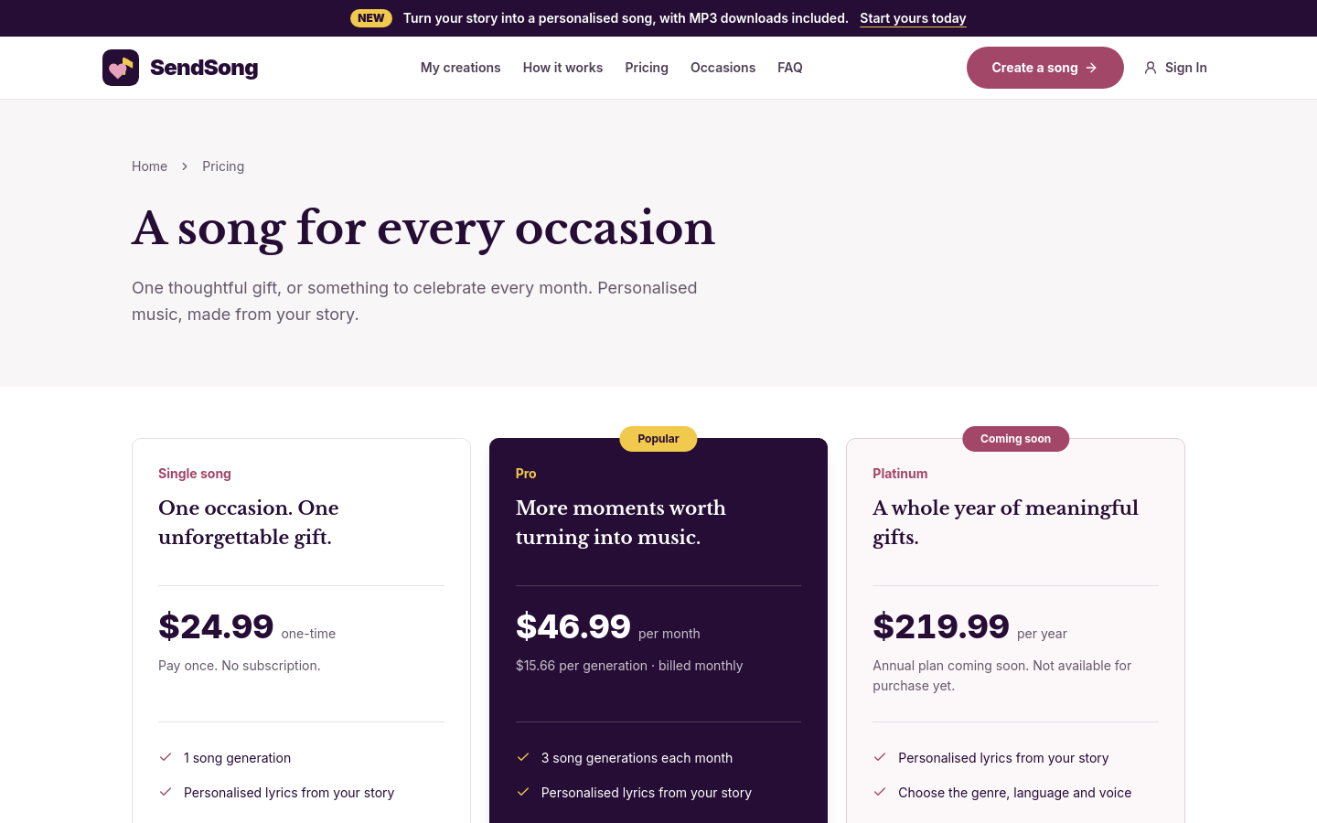 Pricing
