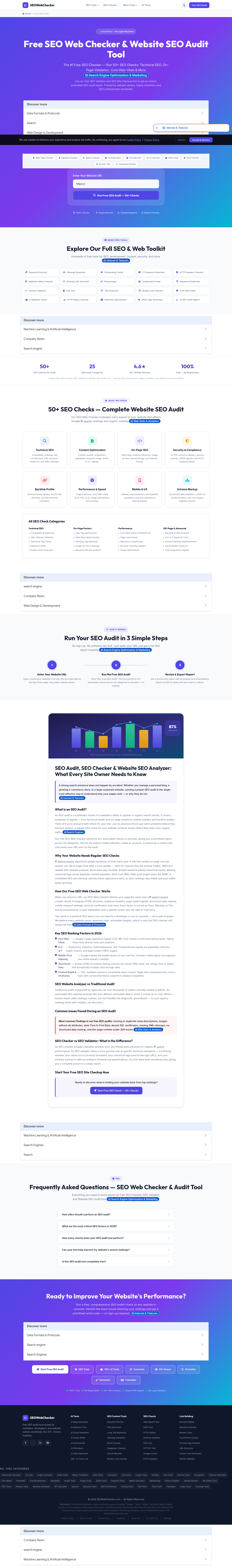 Nav section of seowebchecker.com