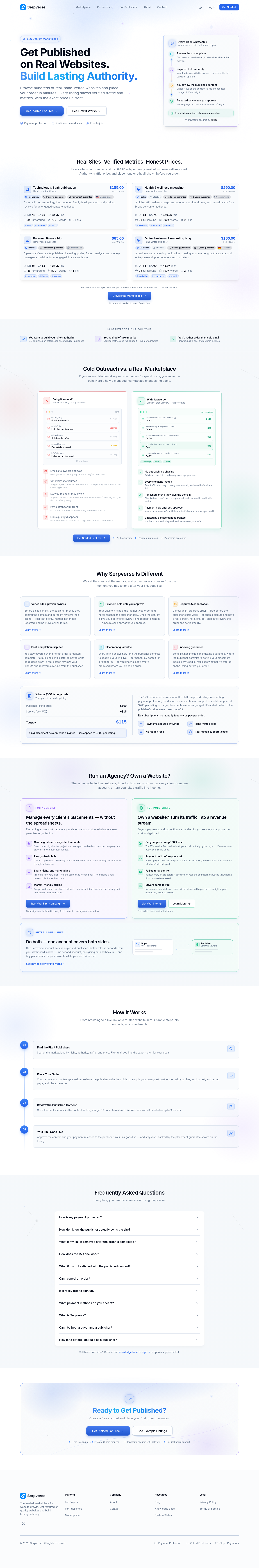 Nav section of serpverse.io