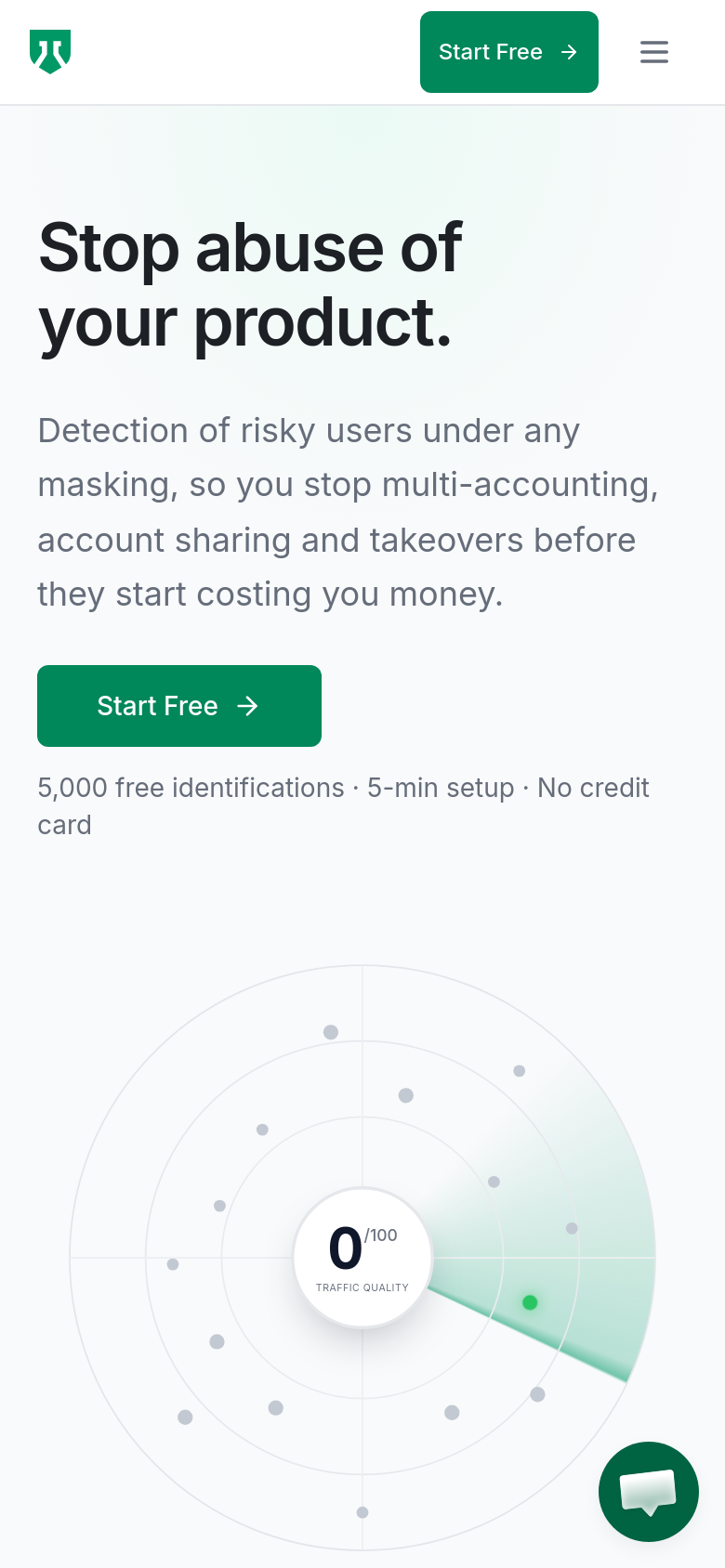 shieldlabs.ai mobile capture of the first page