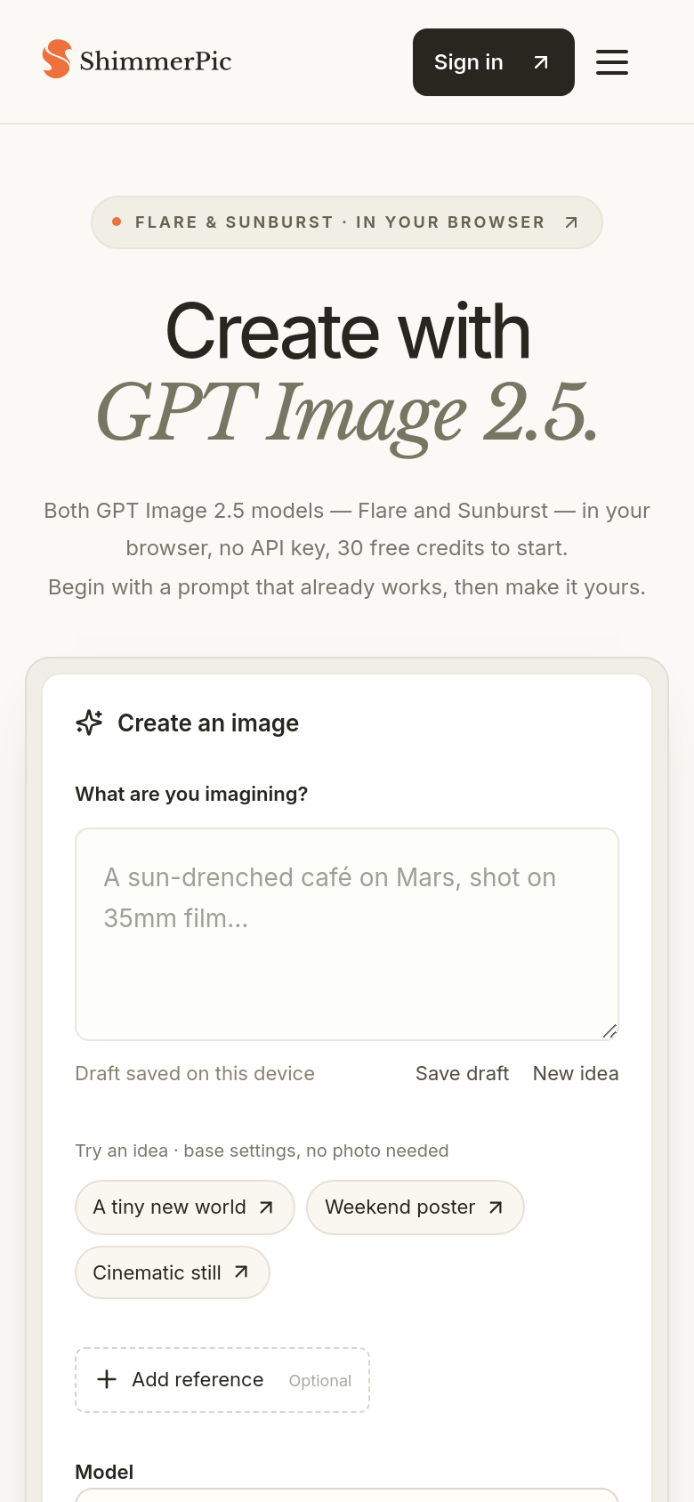 Homepage / Lander