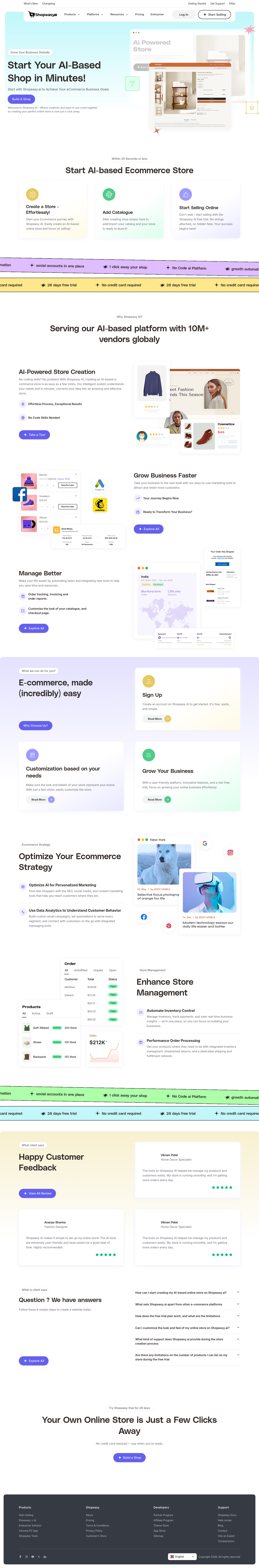 Nav section of shopeasy.ai