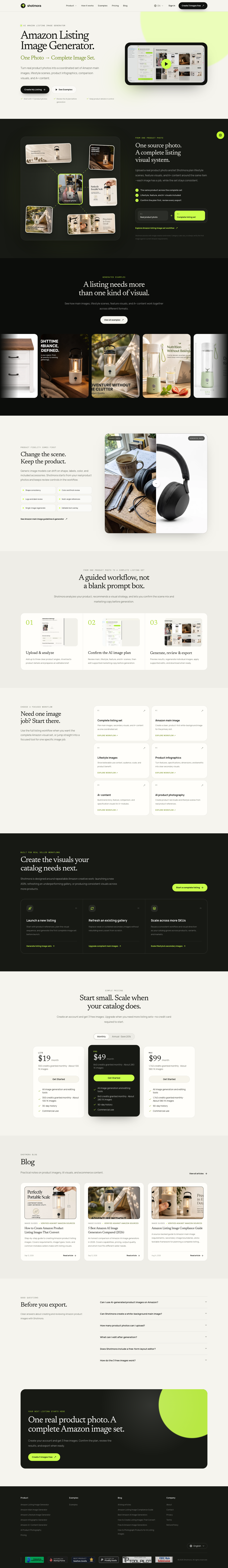 Nav section of shotmora.com