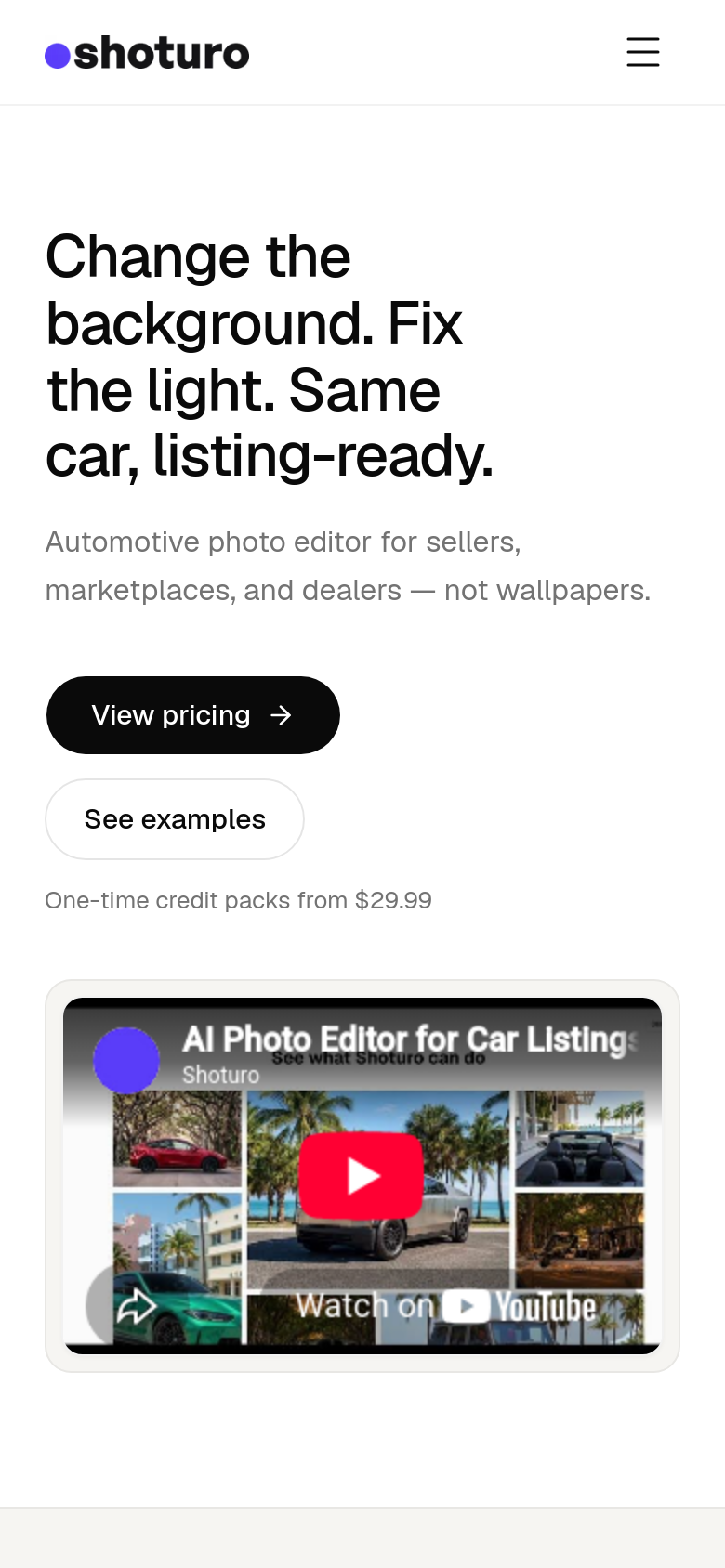 shoturo.com mobile capture of the first page
