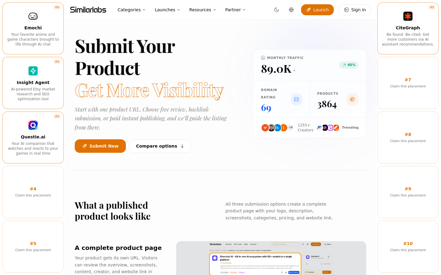similarlabs.com home page