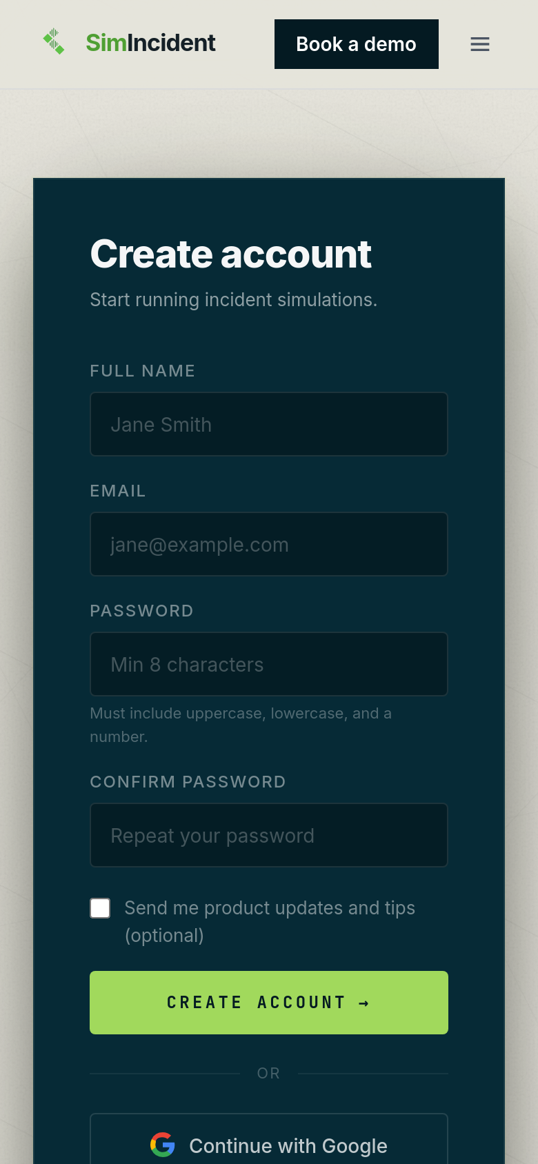 Signup