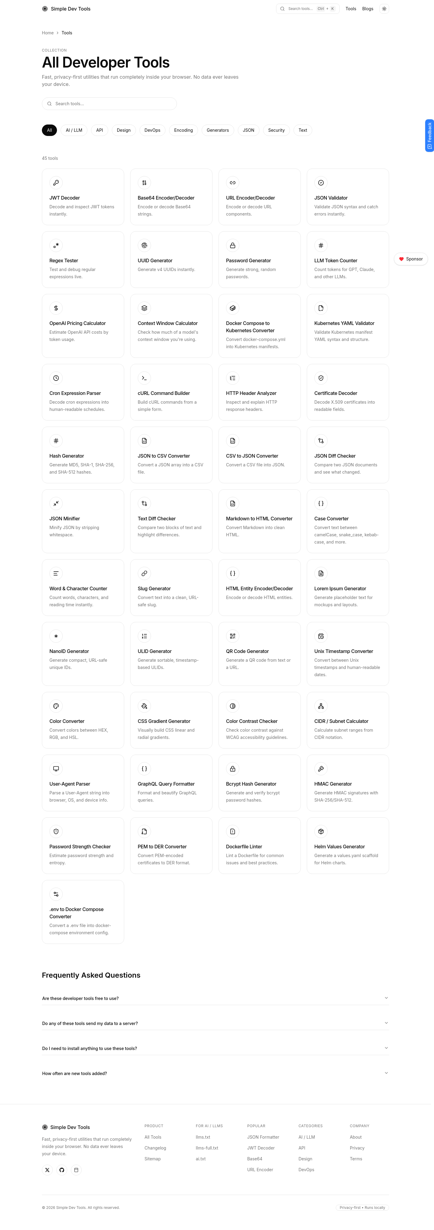 simpledevtools.org — 