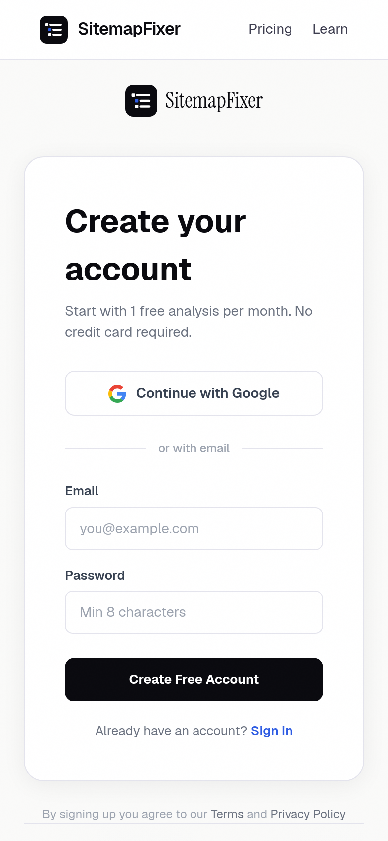 Signup
