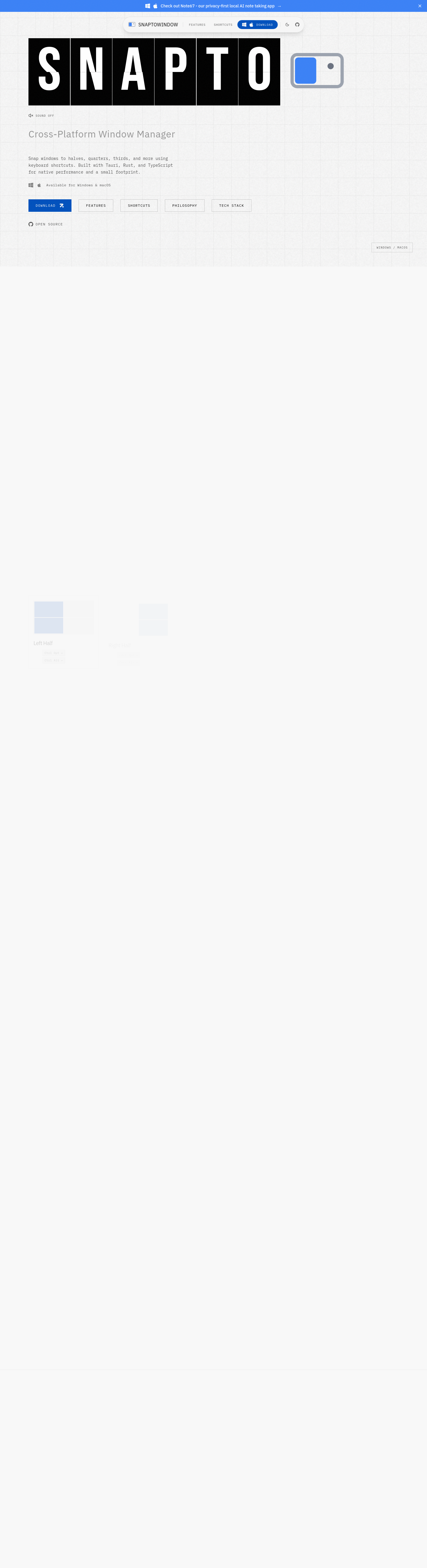 Hero section of snaptowindow.com