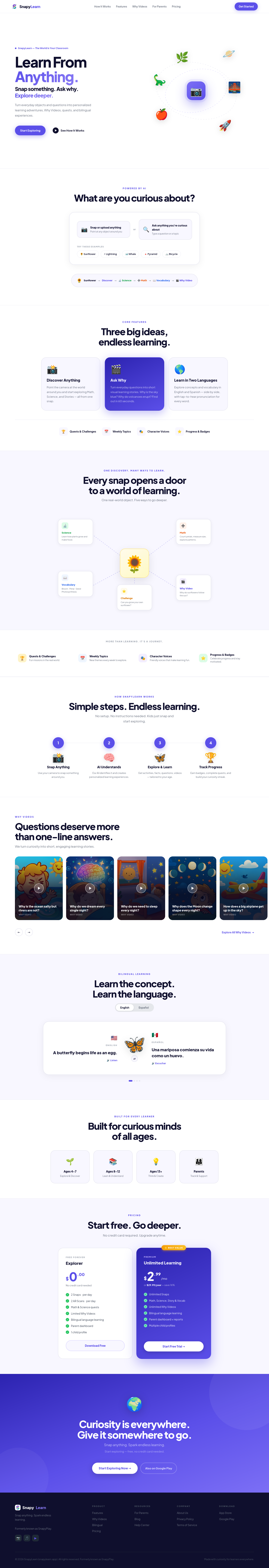 Hero section from snapylearn.com