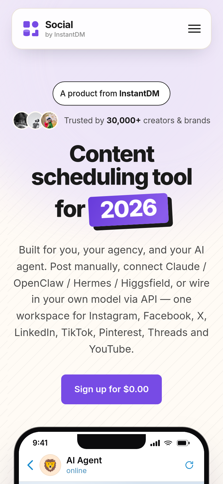 Homepage / Lander