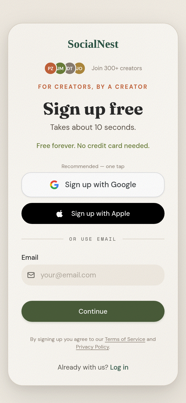 Signup