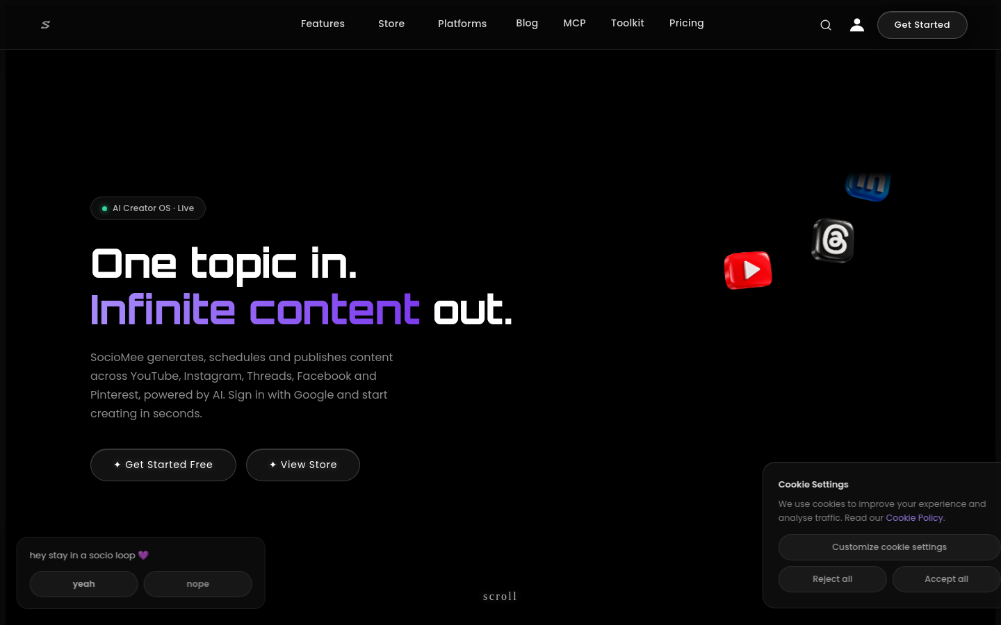 Captured Homepage / Lander