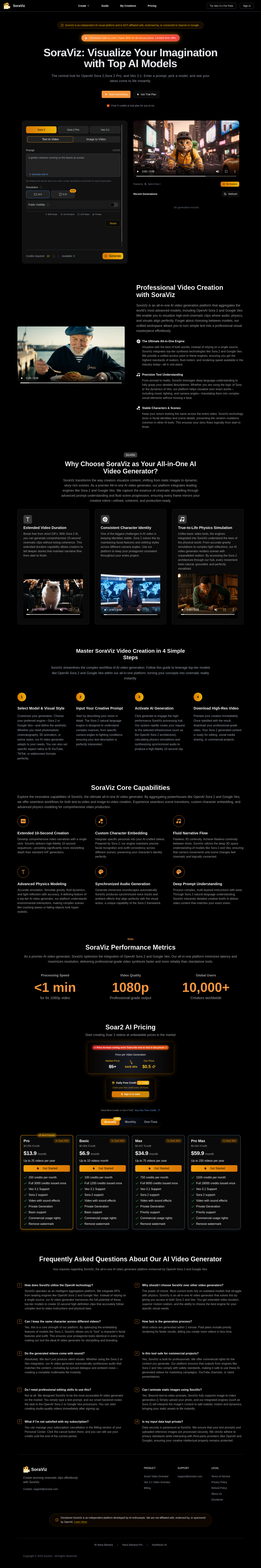 soraviz.com — The Pricing Page