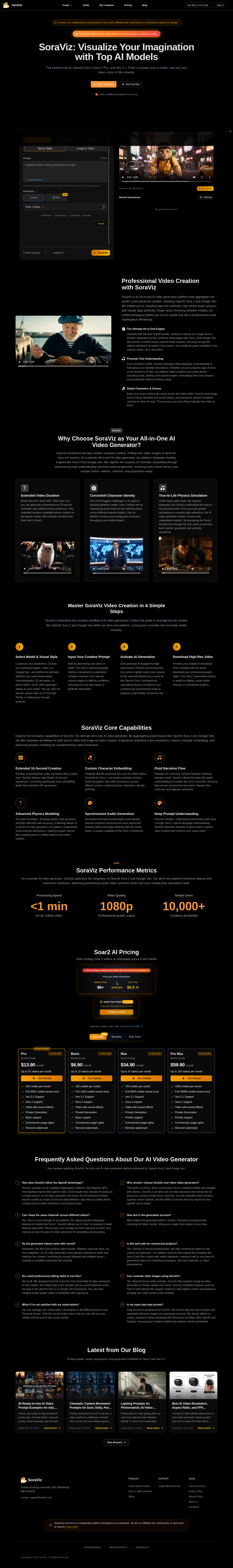 soraviz.com — The Pricing Page