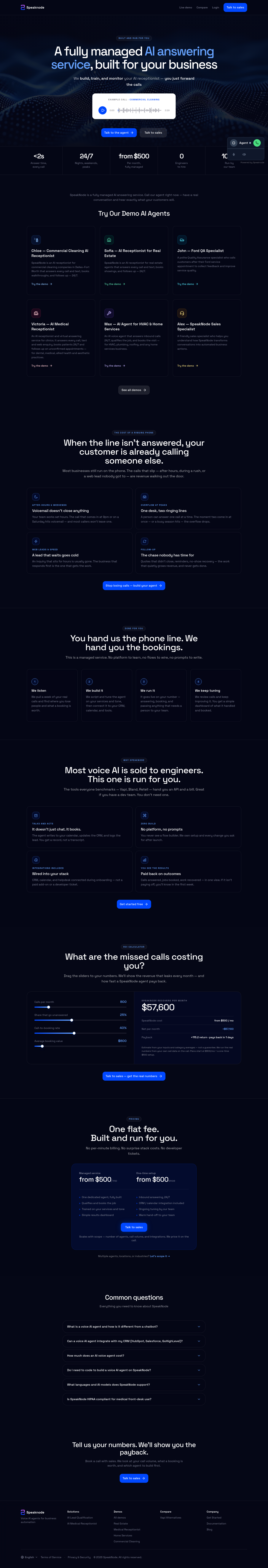 Nav section of speaknode.com
