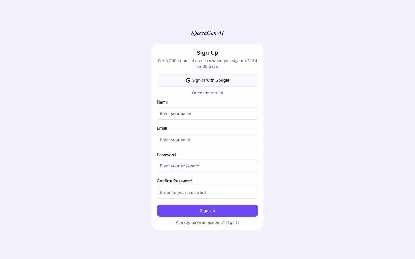 Sign Up