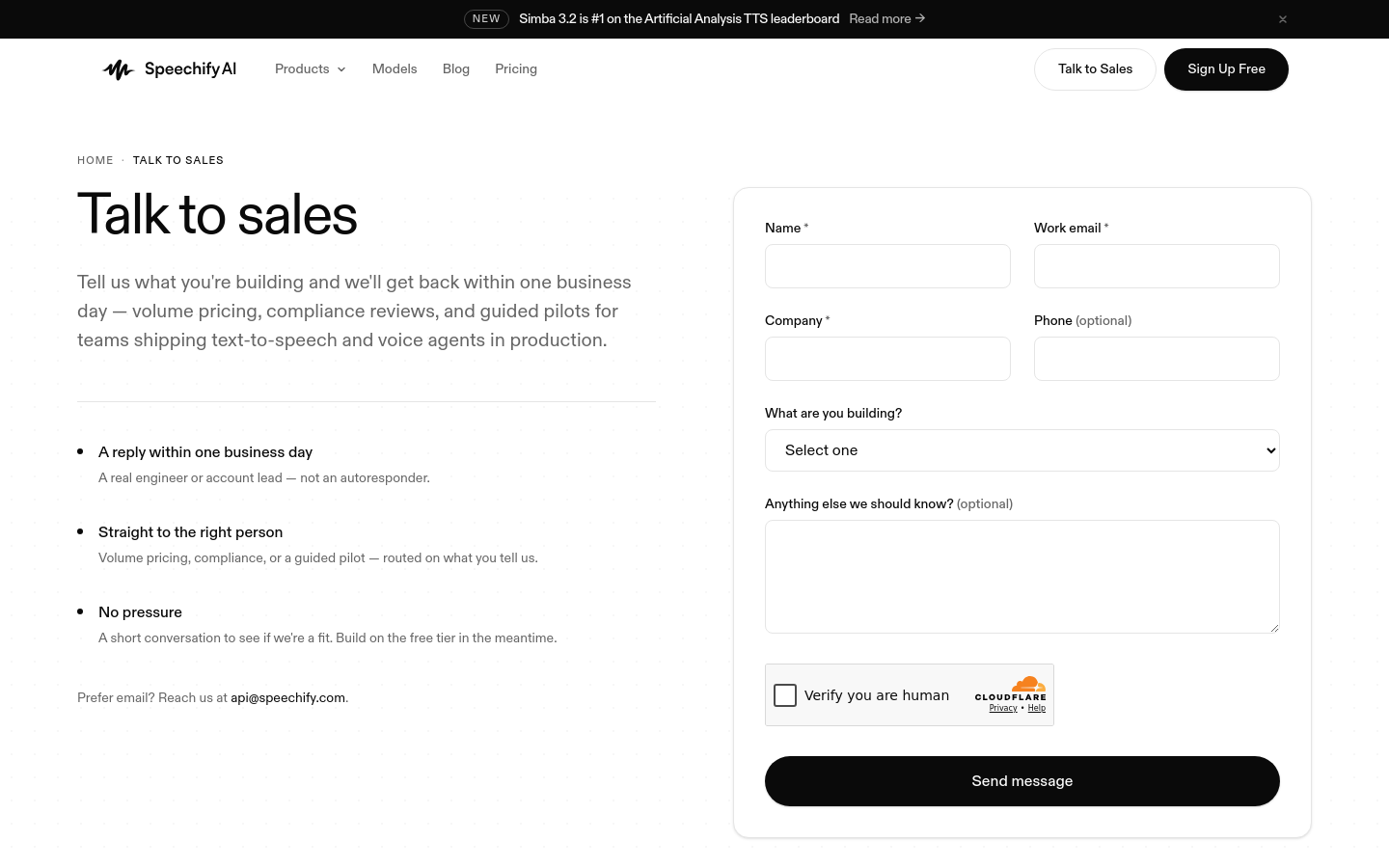 Talk To Sales