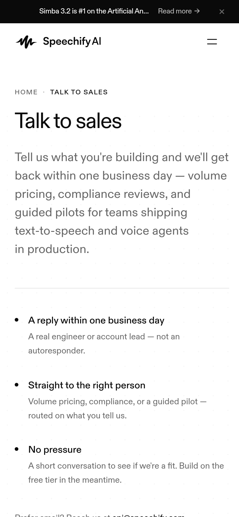 Talk To Sales