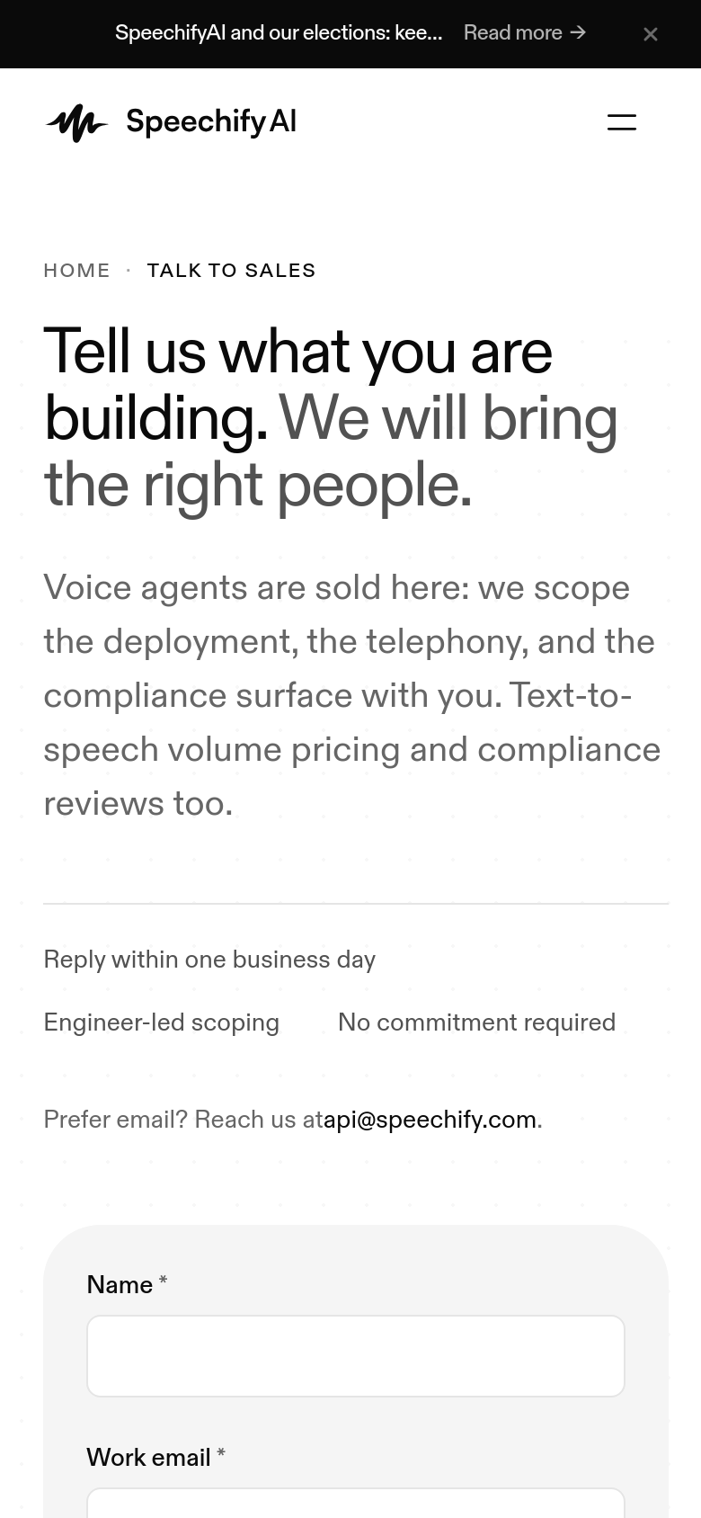 Talk To Sales