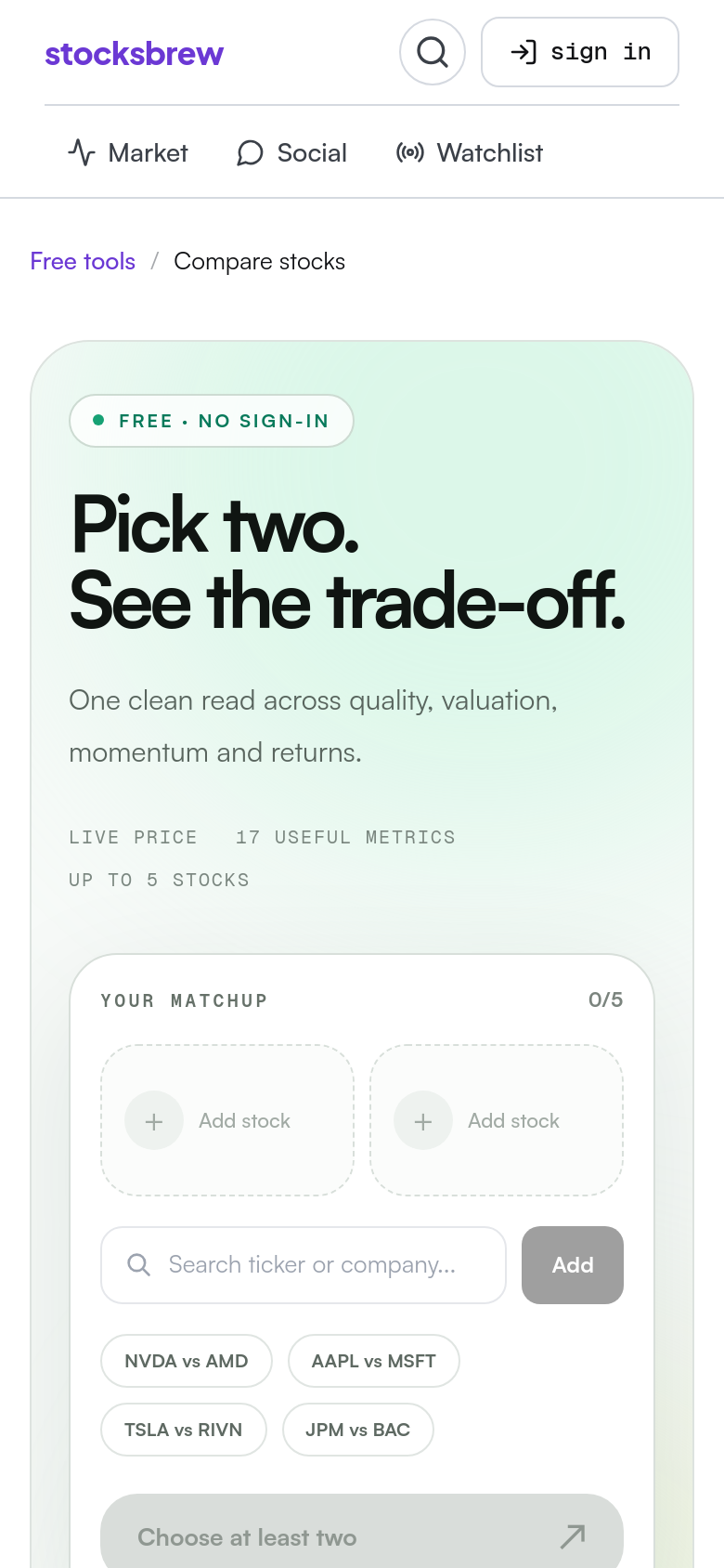 Compare Stocks