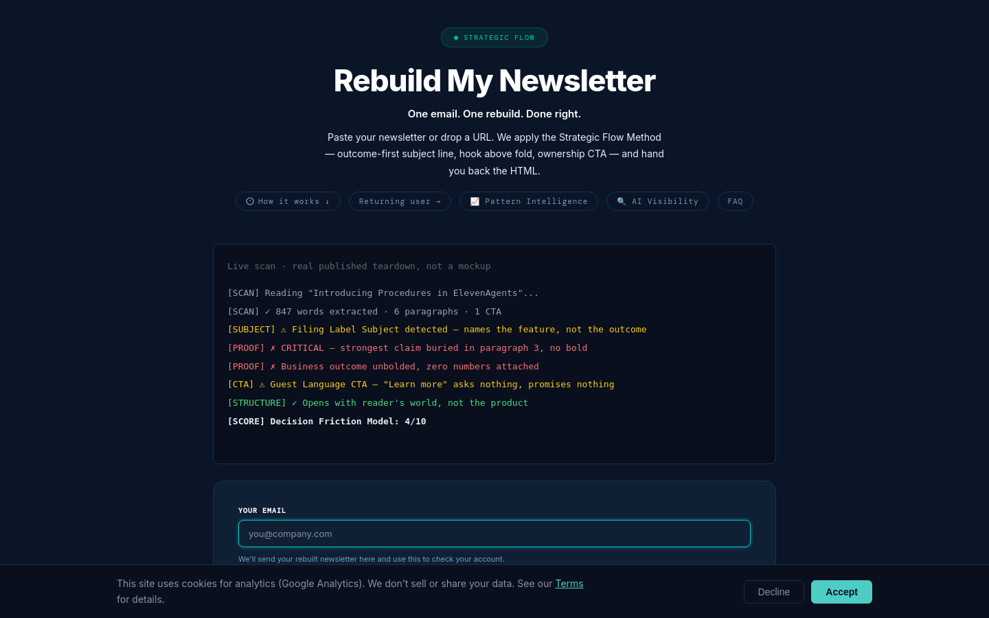 Above-the-fold capture of strategic-flow-audit.replit.app