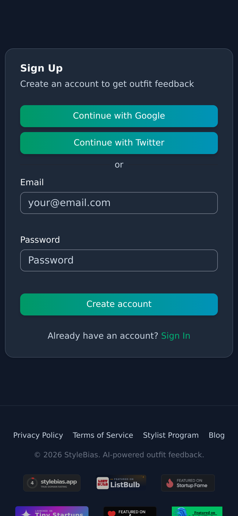 Signup