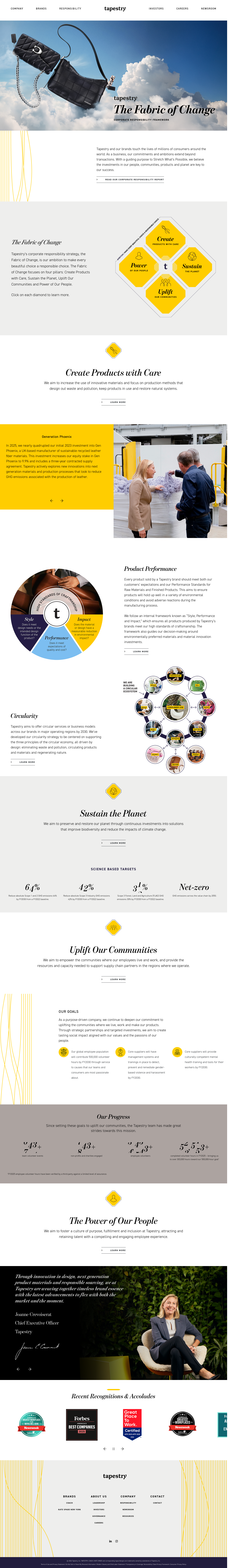 tapestry.com — Hero + Features