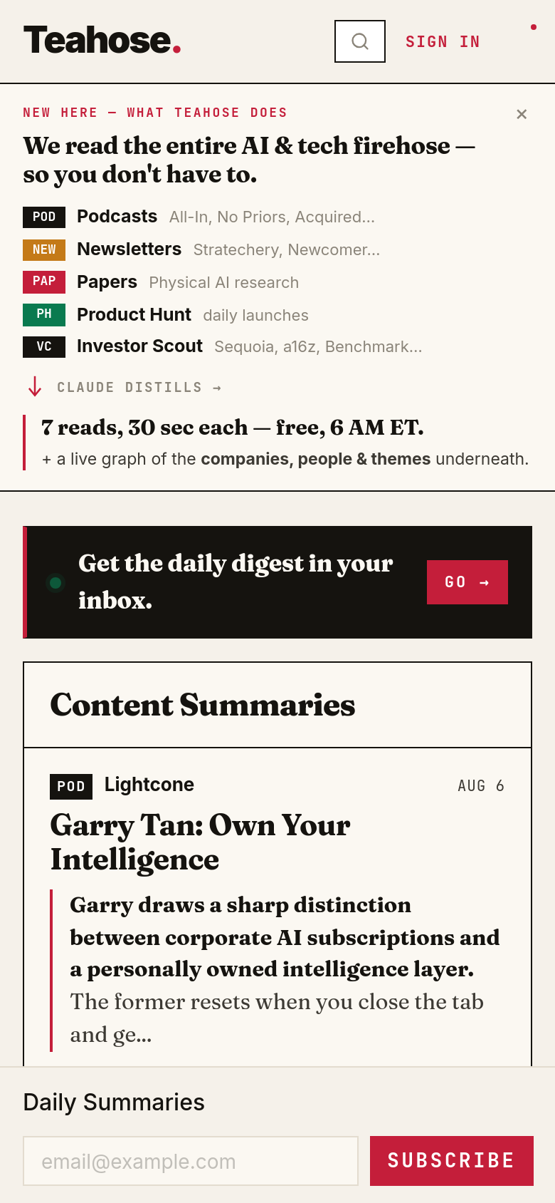 Homepage / Lander