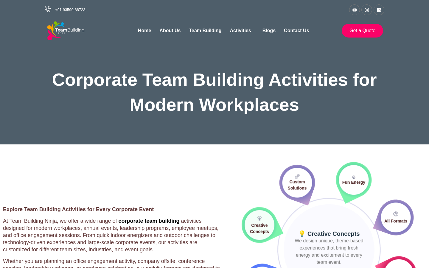 teambuildingninja.com home page
