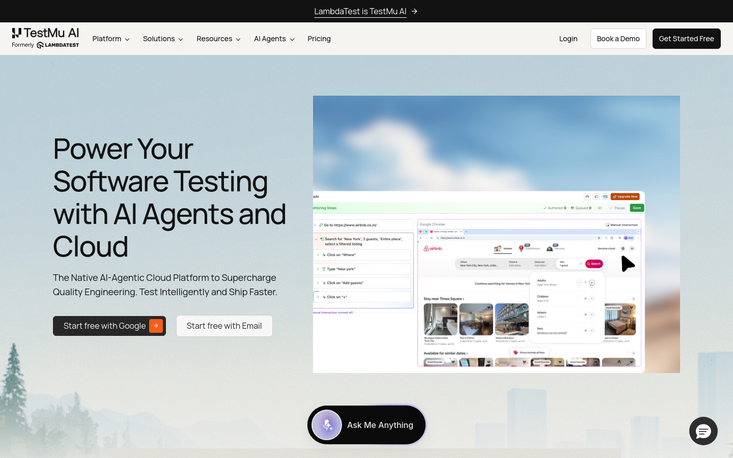 Above-the-fold capture of testmuai.com
