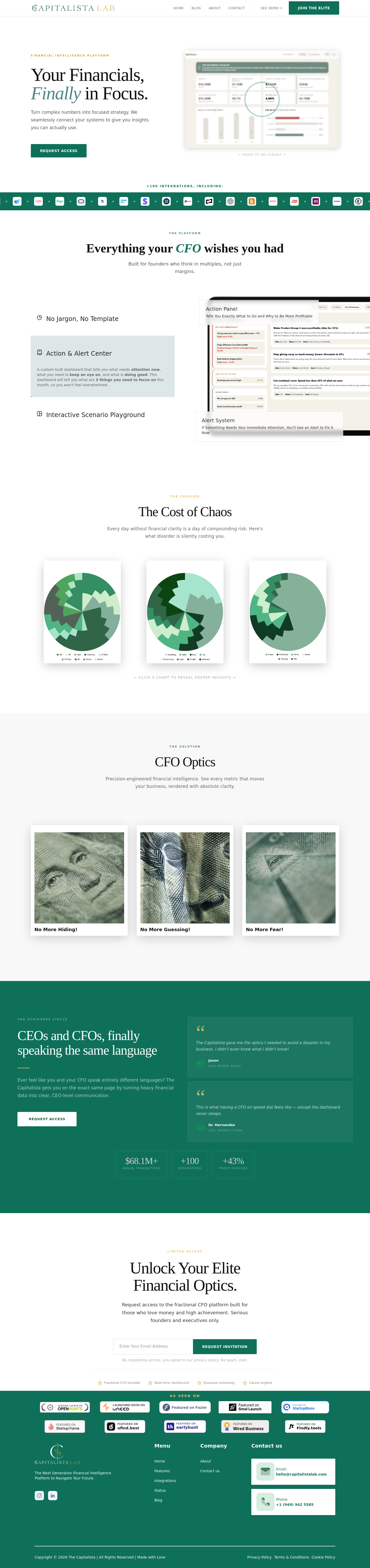 Nav section of thecapitalista.com