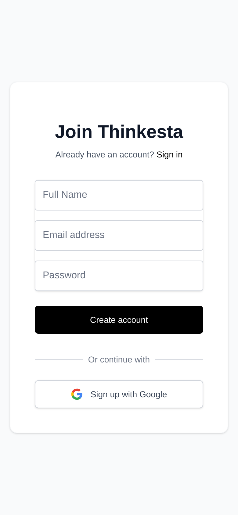 Signup