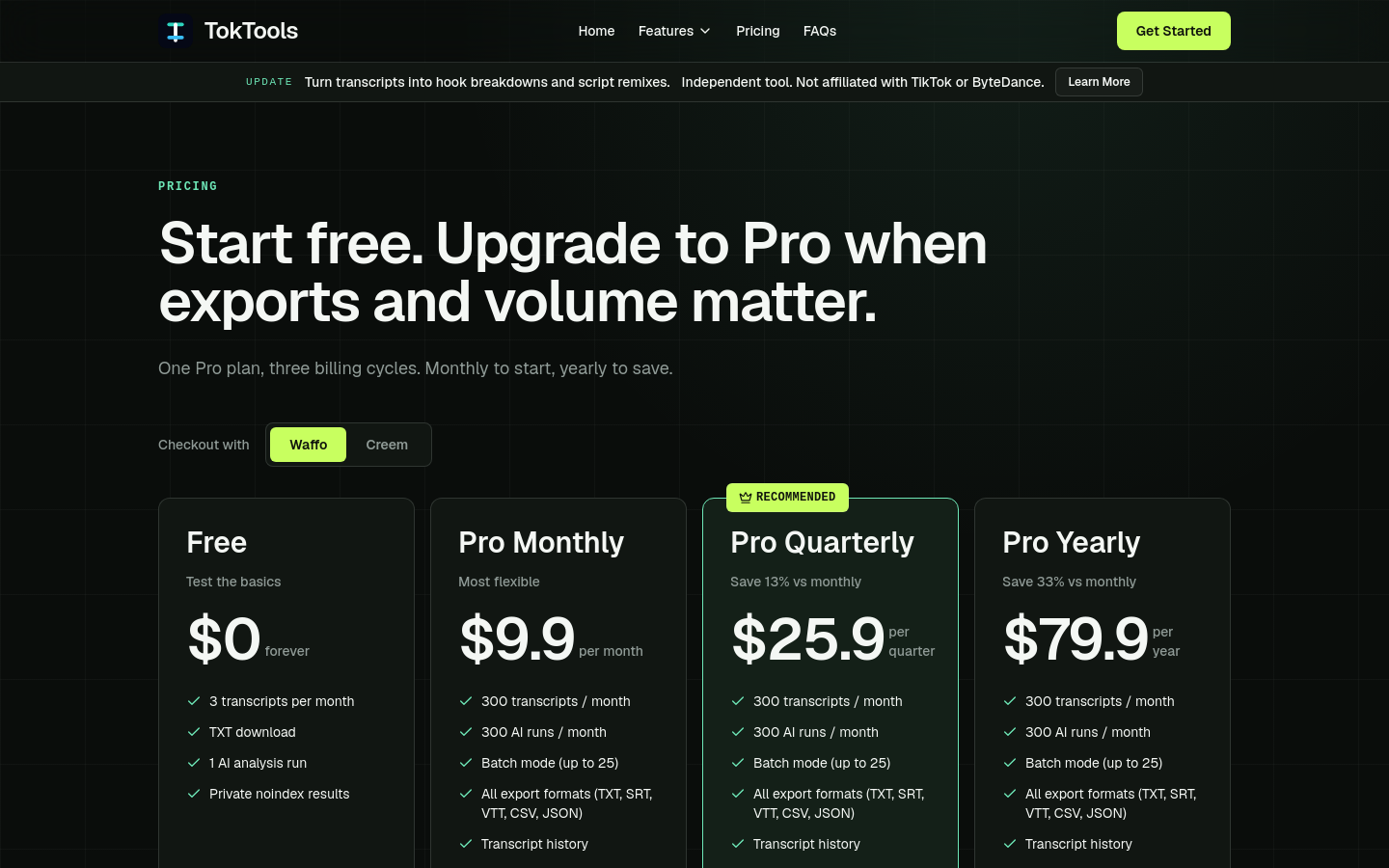 Pricing