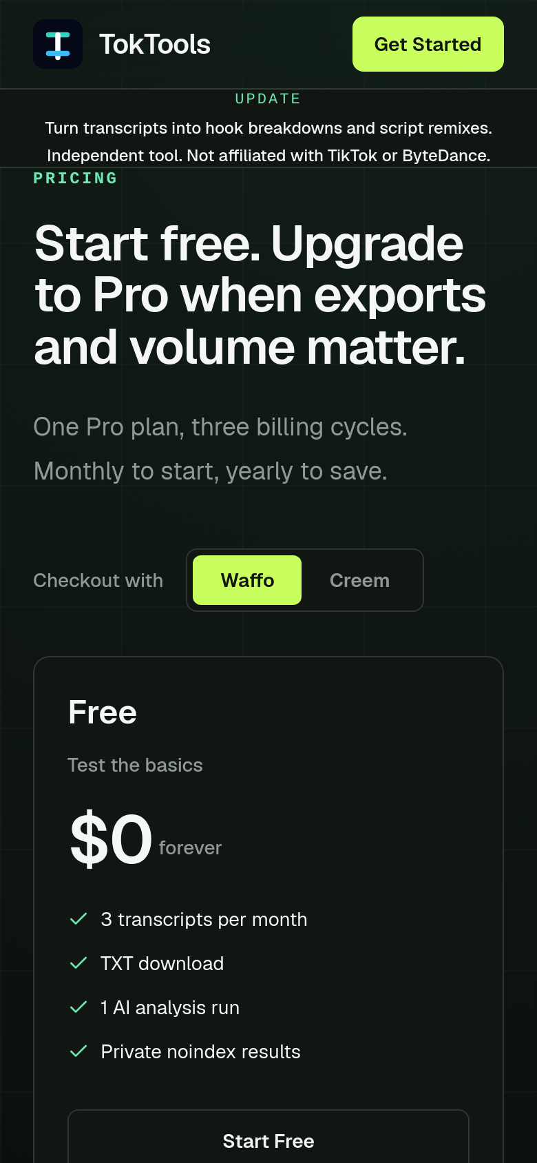 Pricing