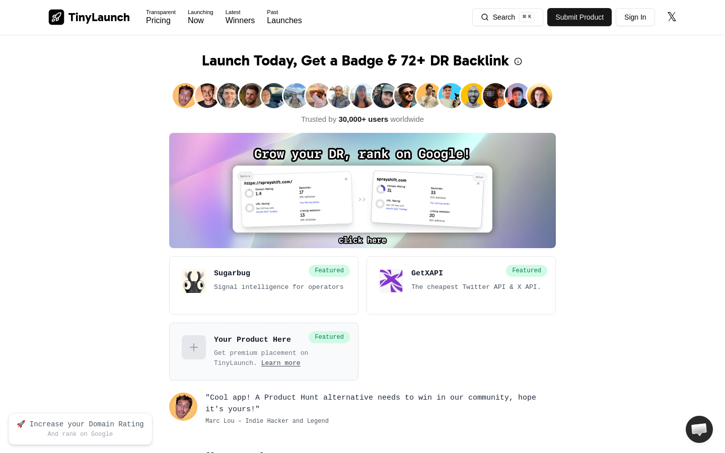 Captured Homepage / Lander