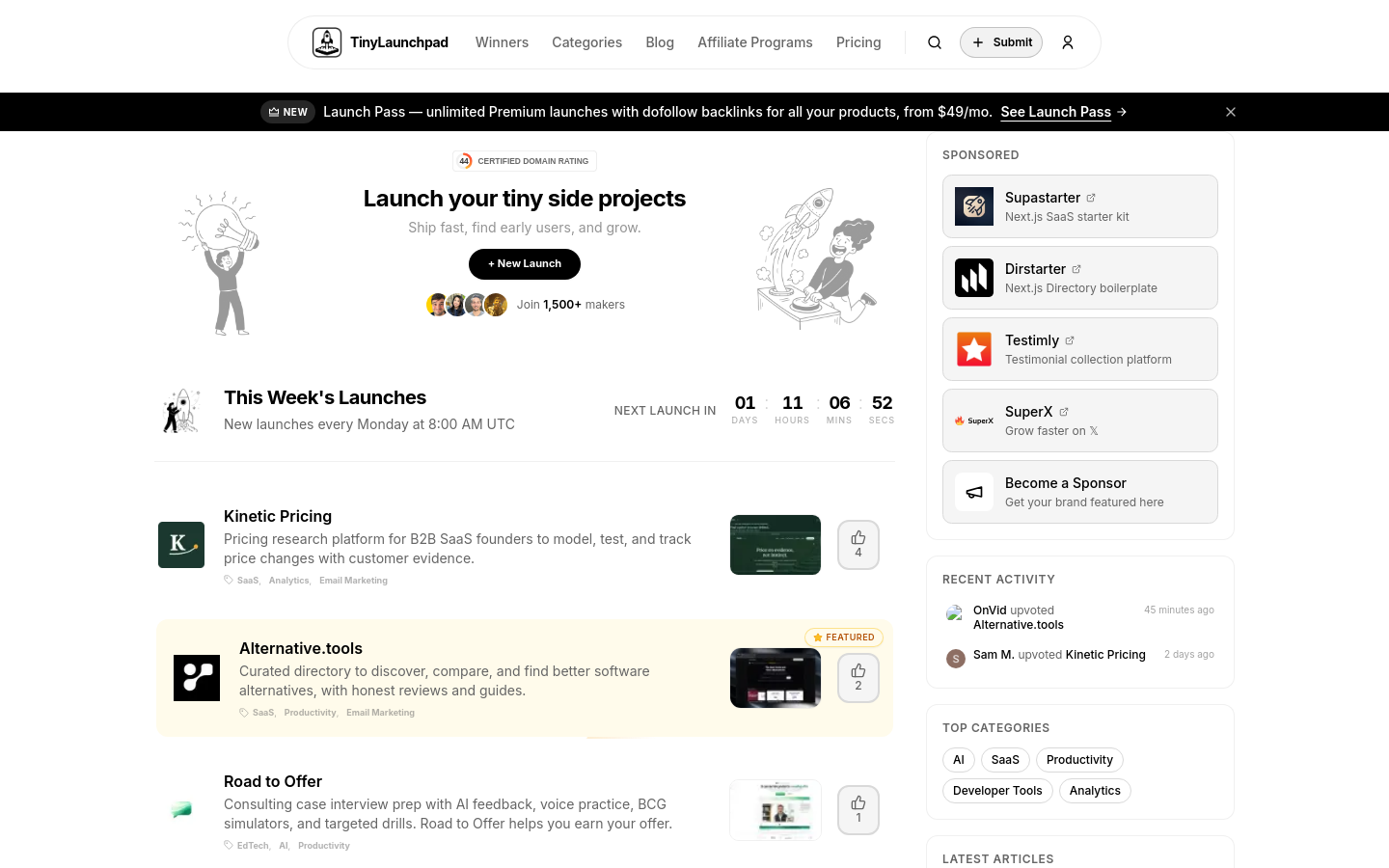 Captured Homepage / Lander