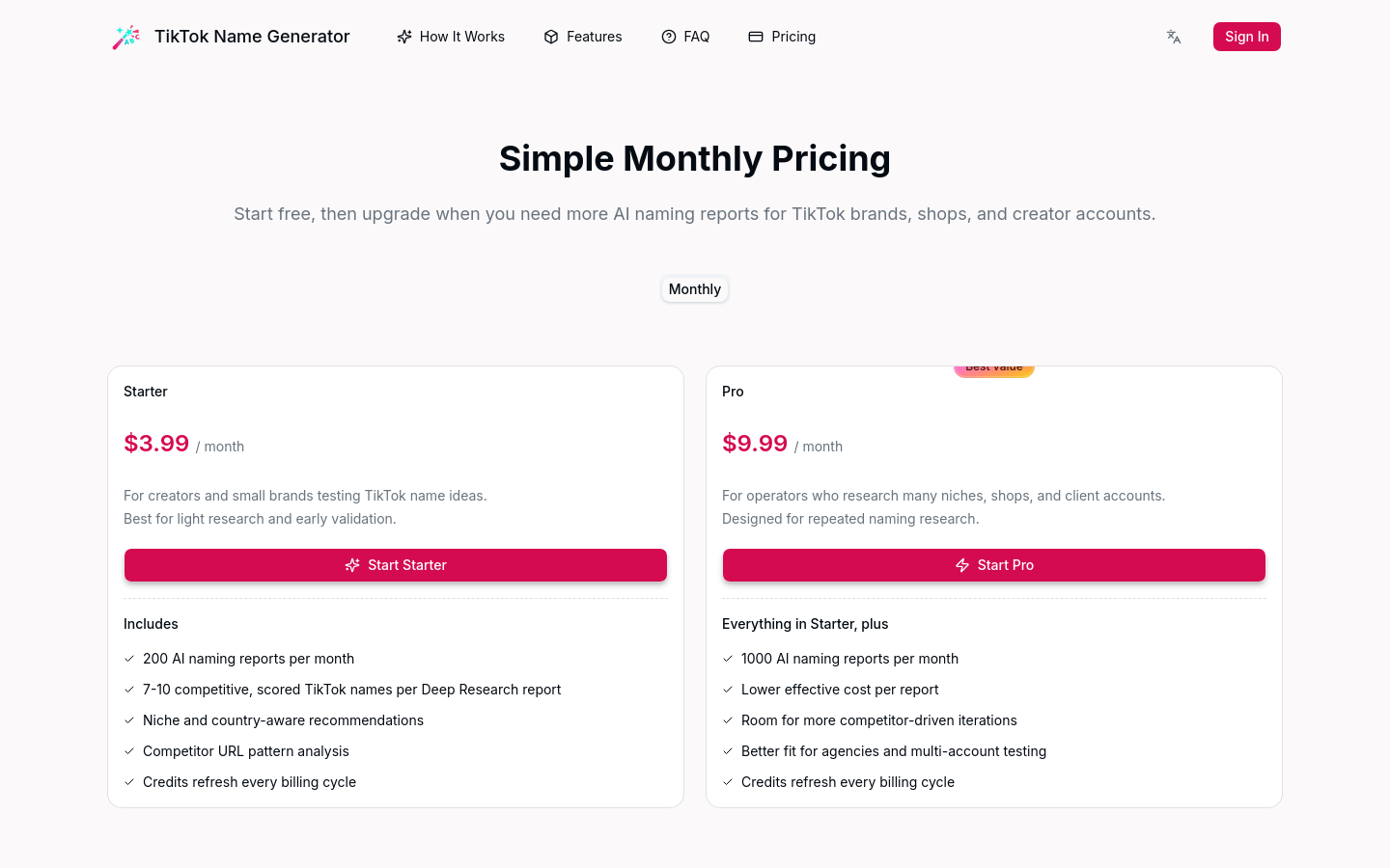Pricing