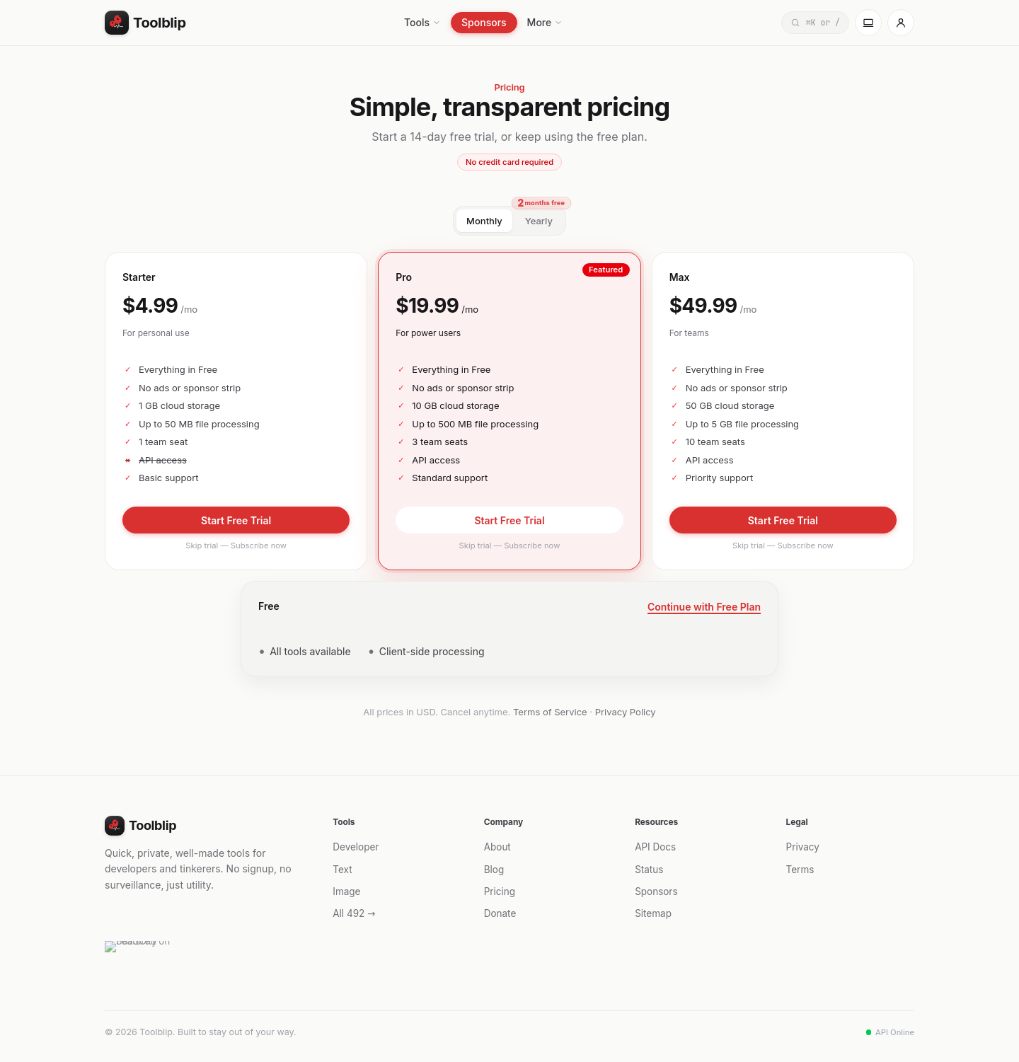 No credit card element