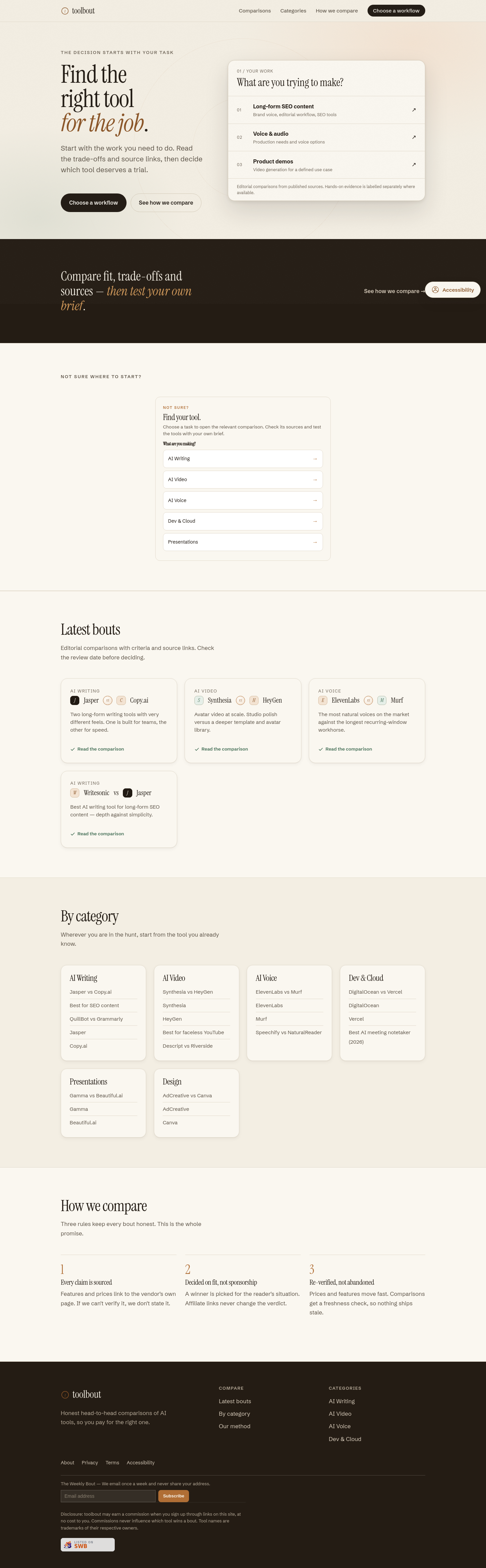 Nav section of toolbout.com